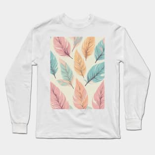 Leaves pastel seamless pattern Long Sleeve T-Shirt